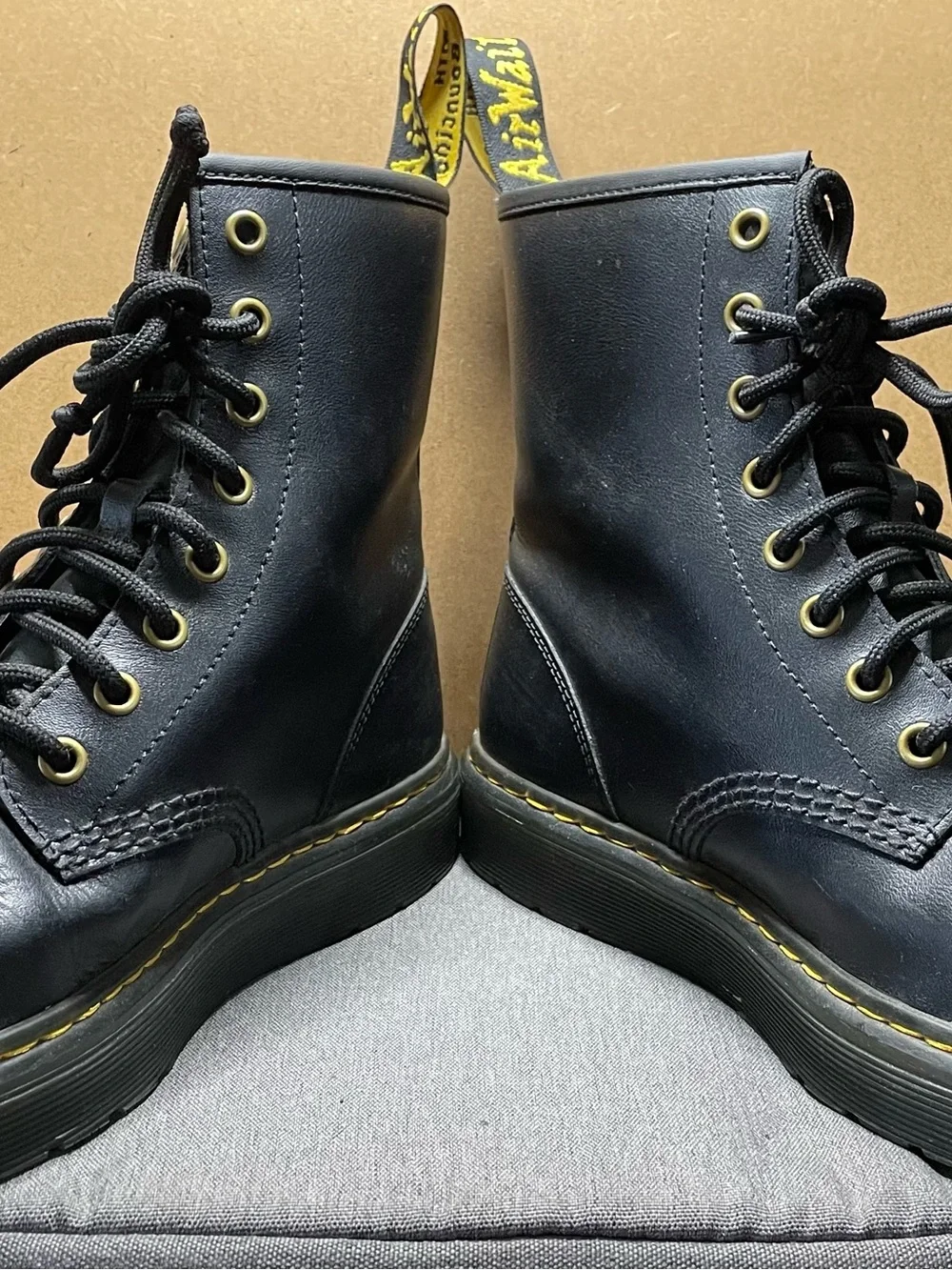 Dr. Martens Black Leather Lace-Up Zavala Platform Boots